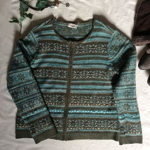 Vintage Nordic or Fair Isle Zipped Cardigan